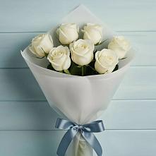 Букет 7 Белых роз Эдлесс Лав #REPLACE_PRED# Баклановской Ростовской области