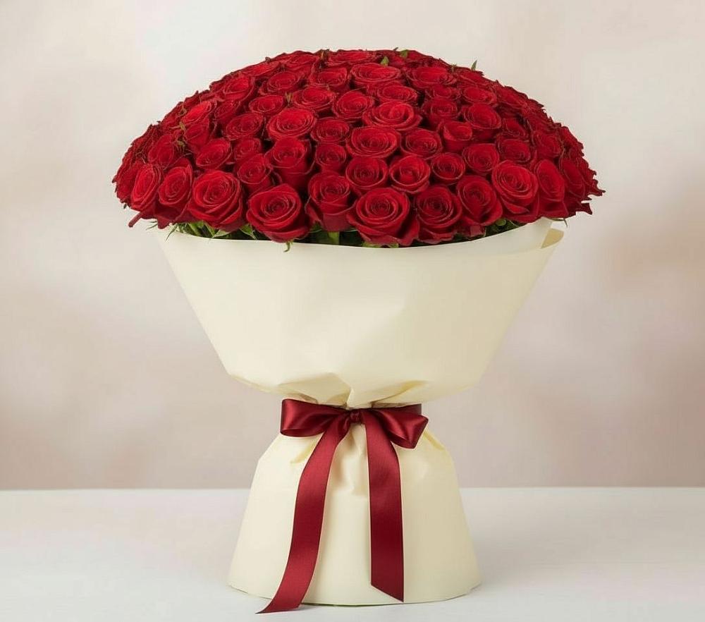 Букет 101 Красная роза Милано в Баклановской Ростовской области