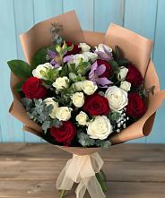 Букет цветов из:  Розы и Альстромерии #REPLACE_PRED# Баклановской Ростовской области