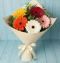 Букет цветов из:  Герберы в Баклановской Ростовской области