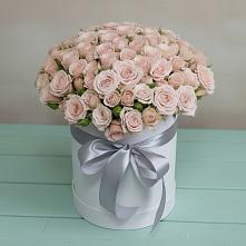 Цветочная композиция из Розы в шляпной коробке #REPLACE_PRED# Баклановской Ростовской области