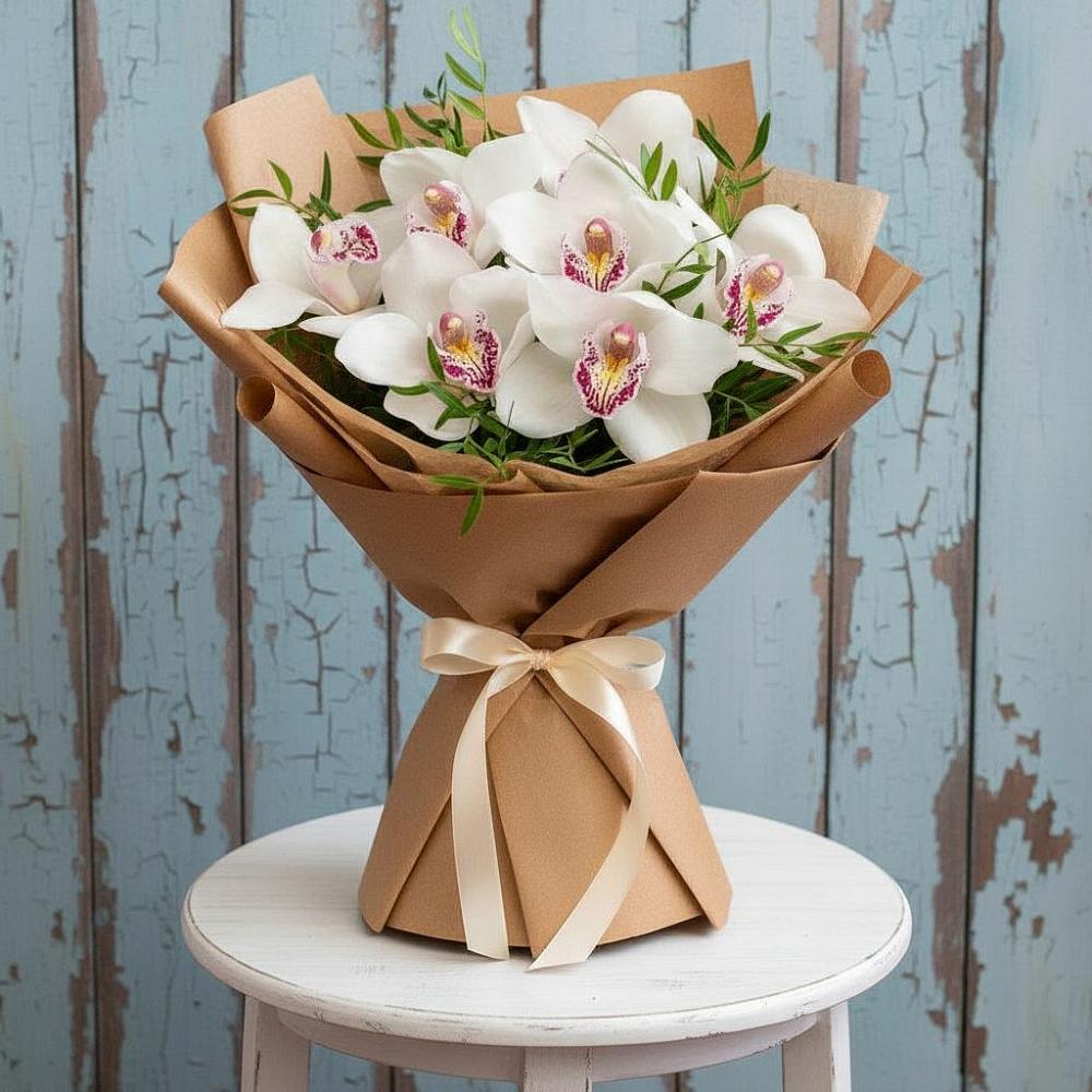 Букет цветов из: Орхидеи и Розы в Баклановской Ростовской области