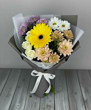Букет цветов из:  Розы, Герберы и Хризантемы в Баклановской Ростовской области