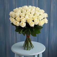 Букет 51 Белая роза Эдлесс Лав #REPLACE_PRED# Баклановской Ростовской области