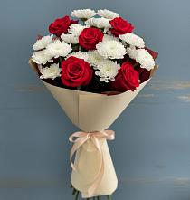 Букет цветов из:  Розы и Хризантемы в Баклановской Ростовской области