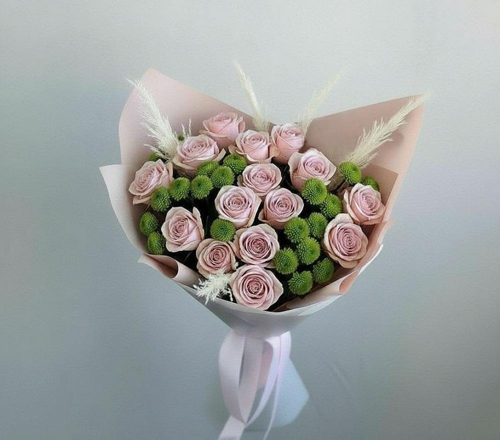 Букет цветов из: Розы и Хризантемы в Баклановской Ростовской области