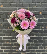 Букет цветов из:  Герберы и Хризантемы #REPLACE_PRED# Баклановской Ростовской области
