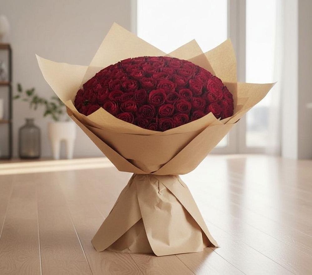 Букет 101 Красная роза в Баклановской Ростовской области