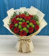 Букет цветов из:  Розы и Хризантемы в Баклановской Ростовской области