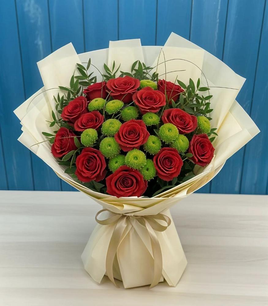 Букет цветов из: Розы и Хризантемы в Баклановской Ростовской области